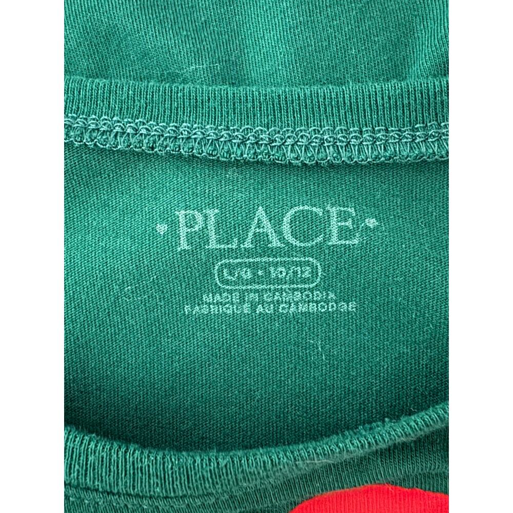 The Children’s Place Girls Christmas Cat Stocking Green Shirt, Size L (10/12) - Picture 4 of 5